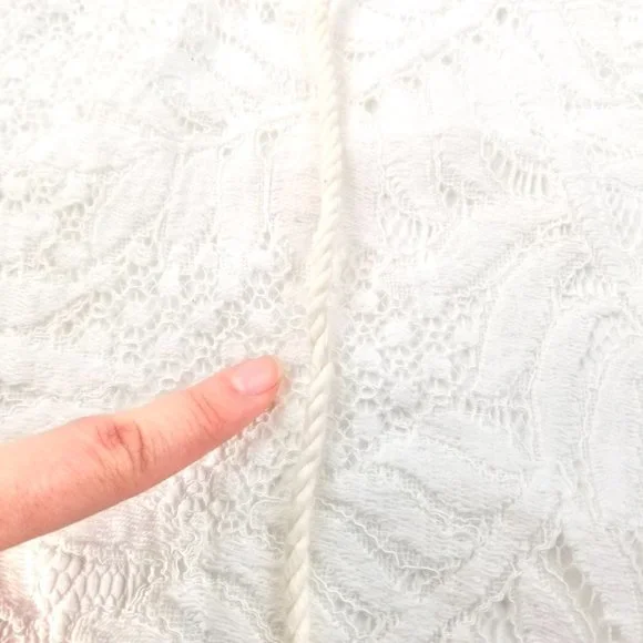 LOVERS + FRIENDS | White Lace Tassel Mini Dress XS - Picture 11 of 12